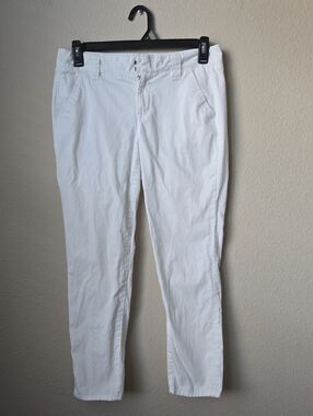 Women's White J Crew Boyfriend Chino Pants